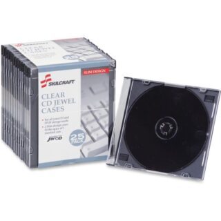 AbilityOne 7045015026513, Slim CD Case, Clear, 25/Pack