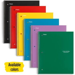 Acco Five Star Wirebound Wide Rule 1-Subject Notebook (05200)