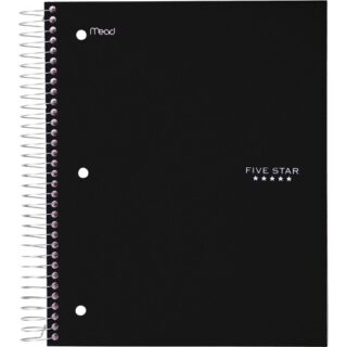 Acco Five Star Wirebound Black 5-subject Notebook (72045)