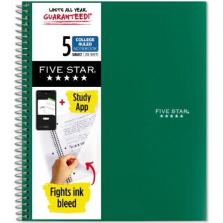 Acco Five Star Wirebound College Rule 5 - subject Notebook - Letter (72079)