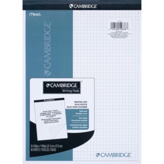 Planning pad offers stiff-back construction and a professional hinged cover. Heavyweight, special finish paper is quad-ruled and microperforated for clean tear-out. Pad contains 80 sheets.
