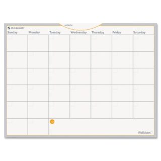 AT-A-GLANCE WallMates Self-Adhesive Dry Erase Monthly Planning Surfaces, 24 x 18, White/Gray/Orange Sheets, Undated (AW502028)