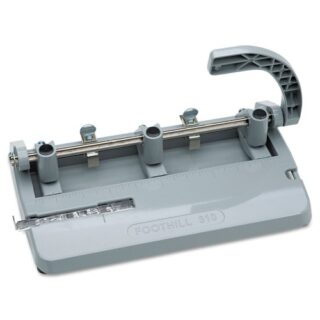 AbilityOne 7520002633425 SKILCRAFT Heavy-Duty Three-Hole Punch, 13/32" Holes, 28-Sheet, Gray