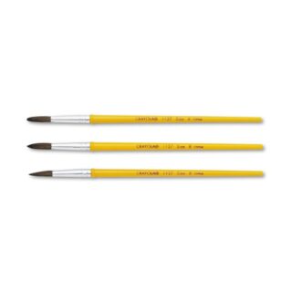 Crayola Watercolor Brush Set, Size 8, Camel-Hair Blend, Round Profile, 3/Pack (051127008)