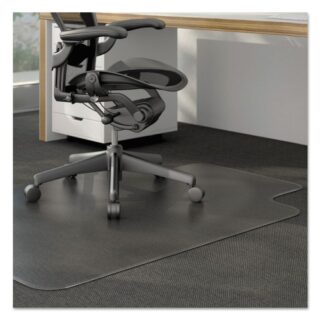 Alera Moderate Use Studded Chair Mat for Low Pile Carpet, 45 x 53, Wide Lipped, Clear (MAT4553CLPL)