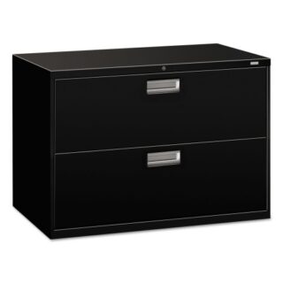 HON Brigade 600 Series Lateral File, 2 Legal/Letter-Size File Drawers, Black, 42" x 18" x 28" (692LP)