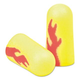 3M E-A-Rsoft Blasts Earplugs, Cordless, Foam, Yellow Neon/Red Flame, 200 Pairs/Box (3121252)