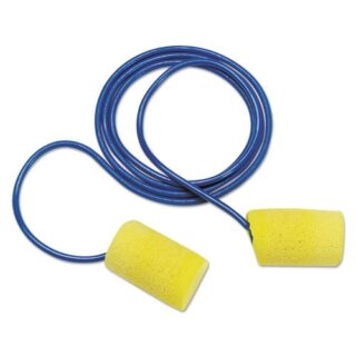 3M E-A-R Classic Earplugs, Corded, PVC Foam, Yellow, 200 Pairs/Box (3111101)