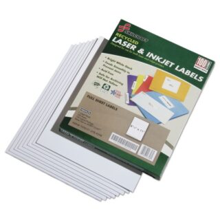 AbilityOne 7530015789298 SKILCRAFT Recycled Laser and Inkjet Labels, Inkjet/Laser Printers, 8.5 x 11, White, 100/Box