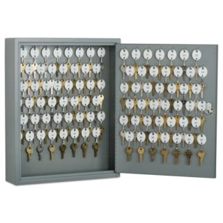 AbilityOne 7125002853049 SKILCRAFT Locking Key Cabinet, 90-Key, Steel, Gray, 14 x 3.25 x 17.25