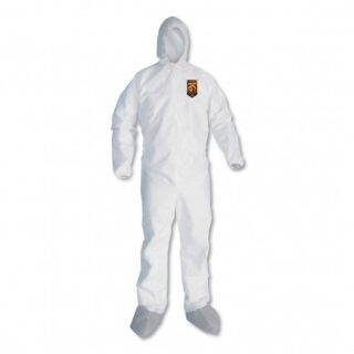 KleenGuard A45 Liquid and Particle Protection Surface Prep/Paint Coveralls, Large, White, 25/Carton (48973)