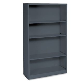 HON Metal Bookcase, Four-Shelf, 34.5w x 12.63d x 59h, Charcoal (S60ABCS)