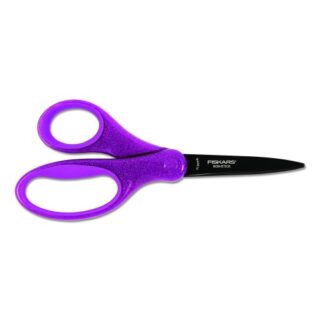 Fiskars Student Designer Non-Stick Scissors, Pointed Tip, 7" Long, 2.75" Cut Length, Randomly Assorted Straight Handles (1345821001)