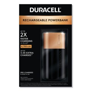 Duracell Rechargeable 6,700 mAh Powerbank, 2 Day Portable Charger (DMLIONPB2)
