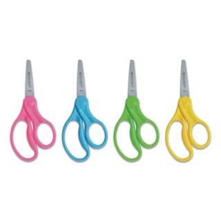 Westcott For Kids Scissors, Pointed Tip, 5" Long, 1.75" Cut Length, Randomly Assorted Straight Handles (13131)