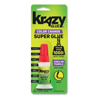 Krazy Glue Color Change Brush On Glue, 0.18 oz, Dries Clear (KG98848R)