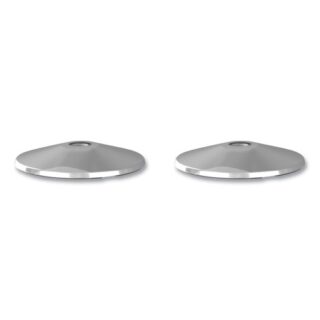 Tatco Adjusta-Tape Crowd Control Stanchion Base Only, Polished Aluminum, 14" Diameter, Silver, 2/Box (11501)