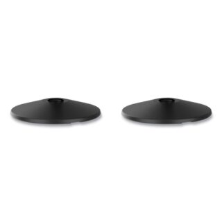 Tatco Adjusta-Tape Crowd Control Base Only, Steel, 14" Deep, Black, 2/Box (11711)