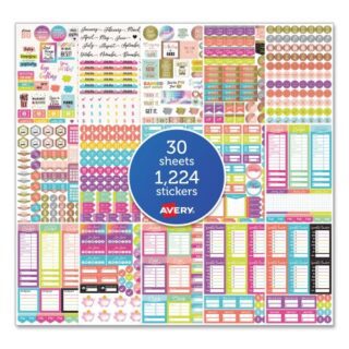 Avery Budgeting Planner Stickers, Budget Theme, Assorted Colors, 1,224/Pack (6788)