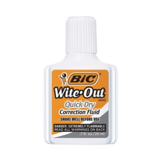 BIC Wite-Out Quick Dry Correction Fluid, 20 mL Bottle, White, Dozen (WOFQD12WE)