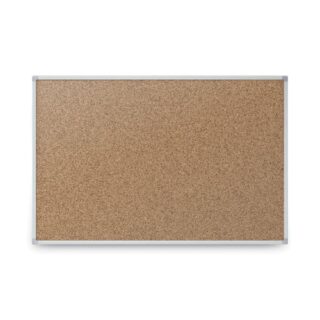 Mead Economy Cork Board with Aluminum Frame, 24 x 18, Natural Surface, Silver Aluminum Frame (85360)