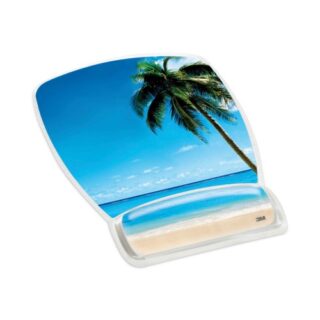 3M Fun Design Clear Gel Mouse Pad with Wrist Rest, 6.8 x 8.6, Beach Design (MW308BH)