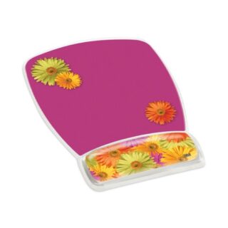 3M Fun Design Clear Gel Mouse Pad with Wrist Rest, 6.8 x 8.6, Daisy Design (MW308DS)