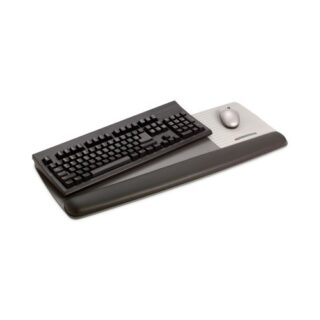 3M Antimicrobial Gel Mouse Pad/Keyboard Wrist Rest Platform, 25.5 x 10.6, Black/Silver (WR422LE)