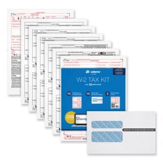 Adams 6-Part W-2 Online Tax Kit, Fiscal Year: 2022, Six-Part Carbonless, 8 x 5.5, 2 Forms/Sheet, 10 Forms Total (22908KIT)